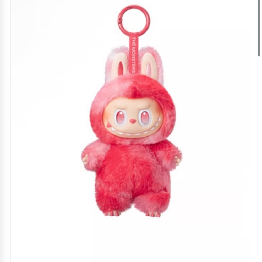 Unboxed labubu but into energy love red and pink monster keychain AUTHENTIC